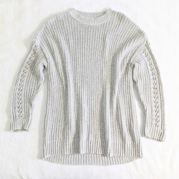 American Eagle Outfitters Sweaters - American Eagle Oversized Cable Knit Sweater (S, Grey)